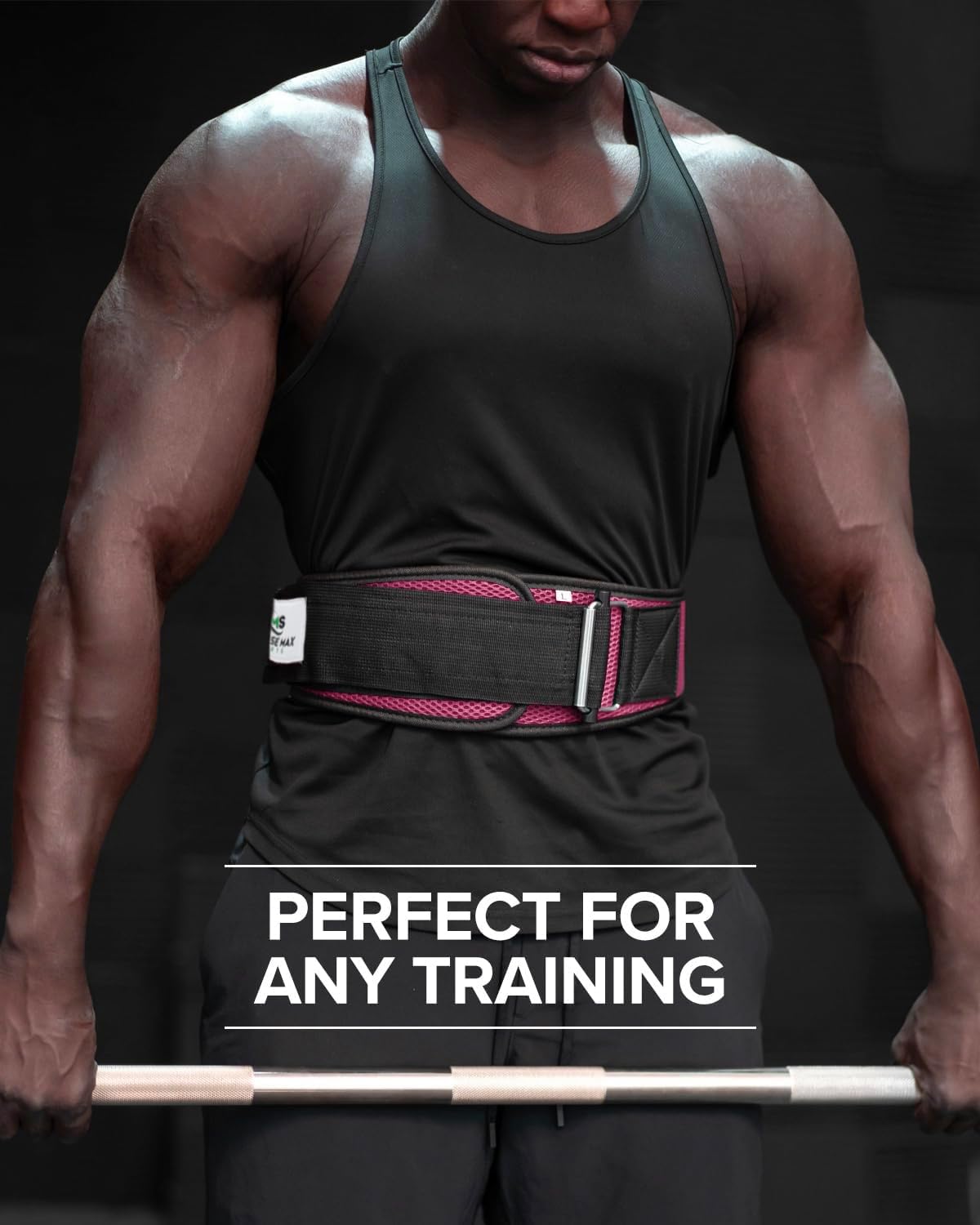 Impulse Max Sport Adjustable Weight Lifting Belt | Enhance Stability & Support for Powerlifting, Bodybuilding, and Fitness Workouts (Pink, Medium)