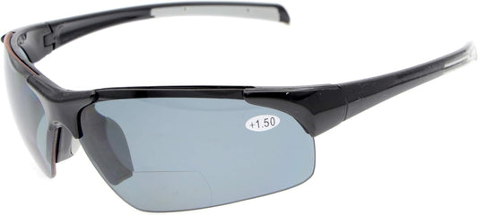 Eyekepper TR90 Unbreakable Sports Half-Rimless Bifocal Sunglasses Baseball Running Fishing Driving Golf Softball Hiking