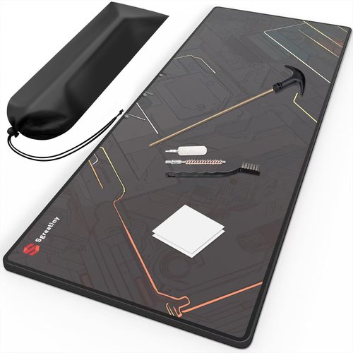 Sgreatiny 43"x 16" Large Gun Cleaning Mat,Work mat,Double Thickness Anti Slip Pads,Table-gripping Gunsmith Mat,Protective Workbench Mat,Rifle,Pistol,Shotgun Cleaning Mat for Gun Cleaning Kits