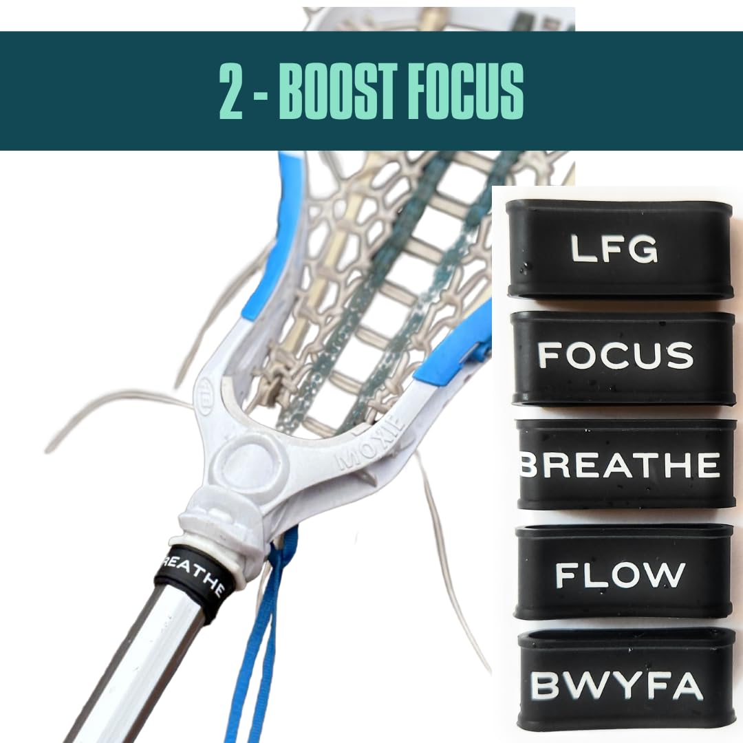 5 Pieces - BWYFA Reset Bands - Grip Bands for Pickleball Paddles, Tennis Rackets, and Hockey/Lacrosse Sticks + Video Course to Master Mental Resilience - 5 Pieces - BWYFA (Be Where Your Feet Are)