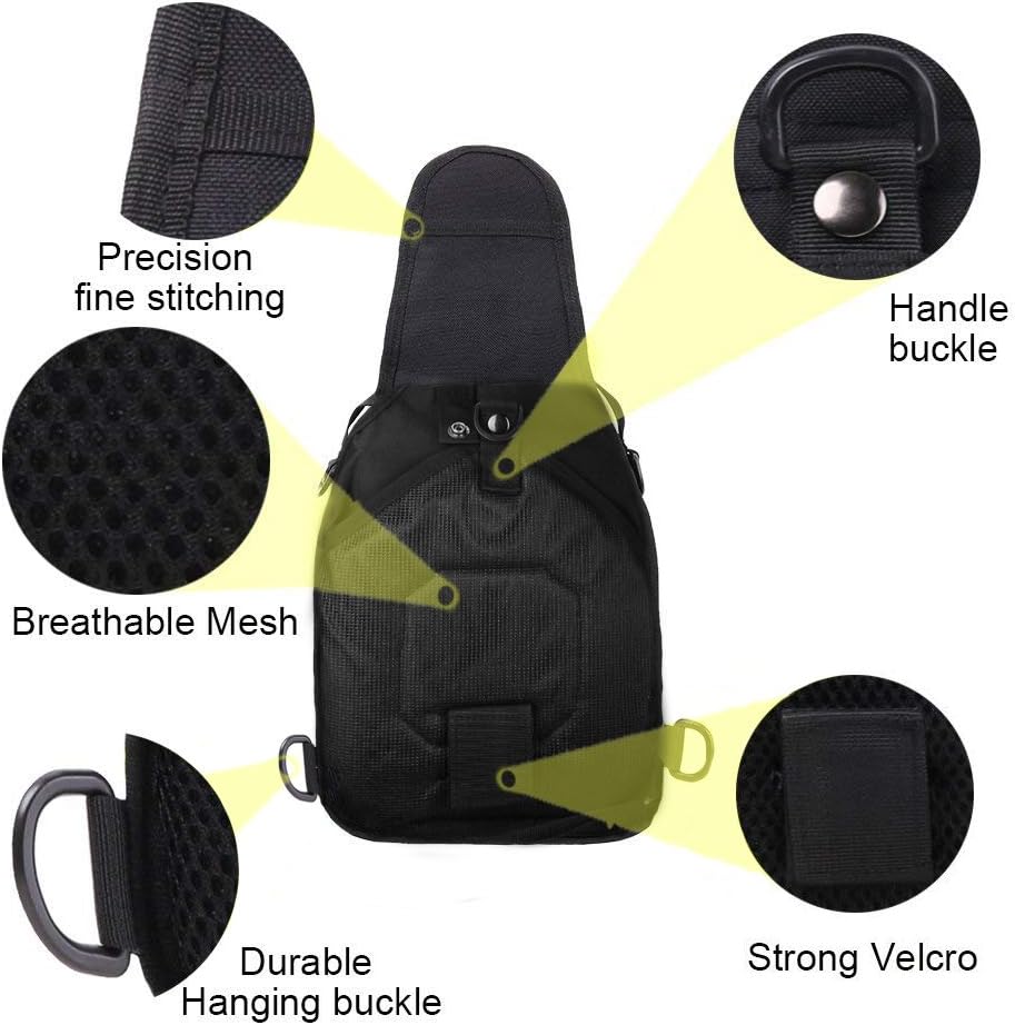 FAMI Tactical Sling Bag Pack Military Rover Shoulder Backpack EDC Assault Range Bag, Water-Resistant with Flag Patch