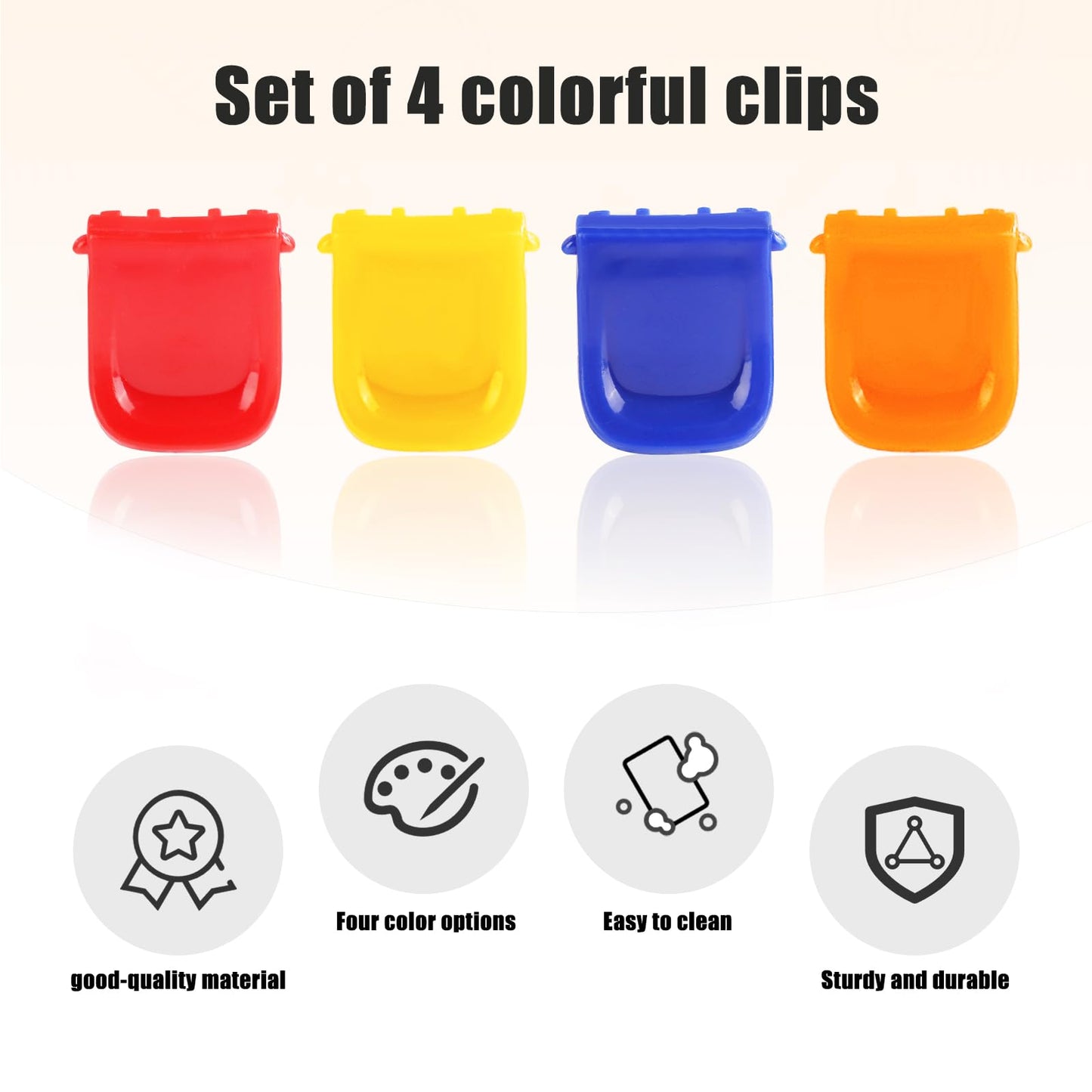 4pcs Replacement Lid Clips for Gatorade GX, Plastic Bottle Clamps Reliable Bottle Mouth Fastener Bottle Clasps Buckle Compatible with Gatorade 30oz GX Bottle(Red, Orange, Blue, Yellow)