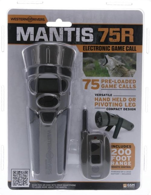 Compact Handheld Electronic Game Call with Remote - Western Rivers Walker's Mantis 75 for Predator Hunting