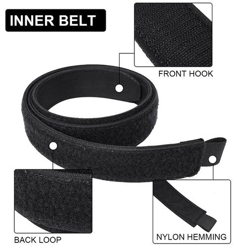 SINAIRSOFT Tactical Battle Belt,Dual Layer Combat Belt,1.75” Inner & 2.15” Outer Quick-Release Rigger MOLLE Belt
