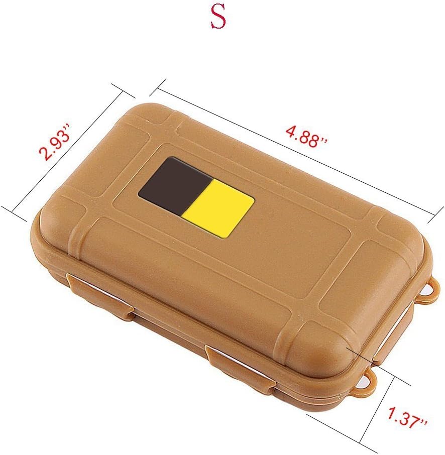 Outdoor Shockproof Box, Plastic Tool Box Enclosure Airtight Survival Case Container Storage Travel Sealed Container Carry Box for Travelling Camping Fishing (L, Mud Color)