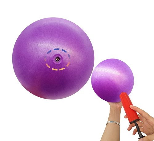 MOMPLUS Exercise Pilates Mini Yoga Barre Small for Home Stability Squishy Training Physical Therapy Improves Balance with Pump(Purple, 6 Inch)