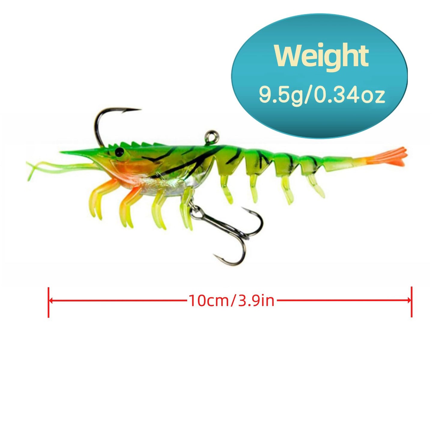 AmazingRose Lifelike Shrimp Crayfish Swimbait, bass Lures,Pre-Rigged Fishing Jigs for Freshwater and Saltwater, Super Durable TPE Fishing Lures,Fishing Bait (4pcs-9.5g)