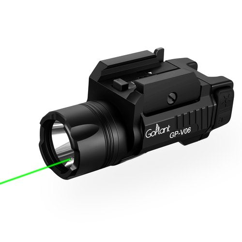 GOPLANT 1500 Lumens Weapon Laser Light Long Runtime 160 Minutes, Type-C Rechargeable Adjustable Rail-Mounted Laser Light Combo, LED Tactical Rifle Flashlight (GP-V06)