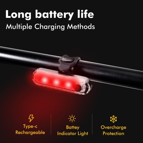 Bike Lights for Night Riding Rechargeable 9500 Lumen Bicycle Lights Front and Rear Rechargeable 5 Adjustable Modes 5 Bike Headlight and Tail Light Set 5 Adjustable Modes for Cycling (FYCQD02-BK-XY)