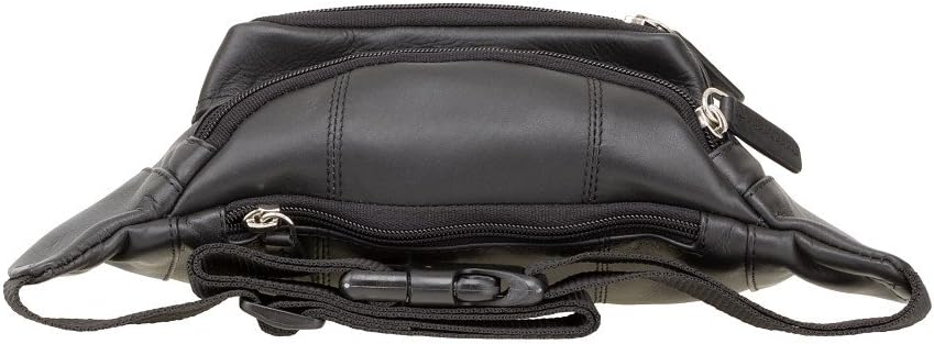 Visconti Classic Waist Pack/Pouch/Fanny Pak/Bumbag made of Genuine Quality Leather (Black)