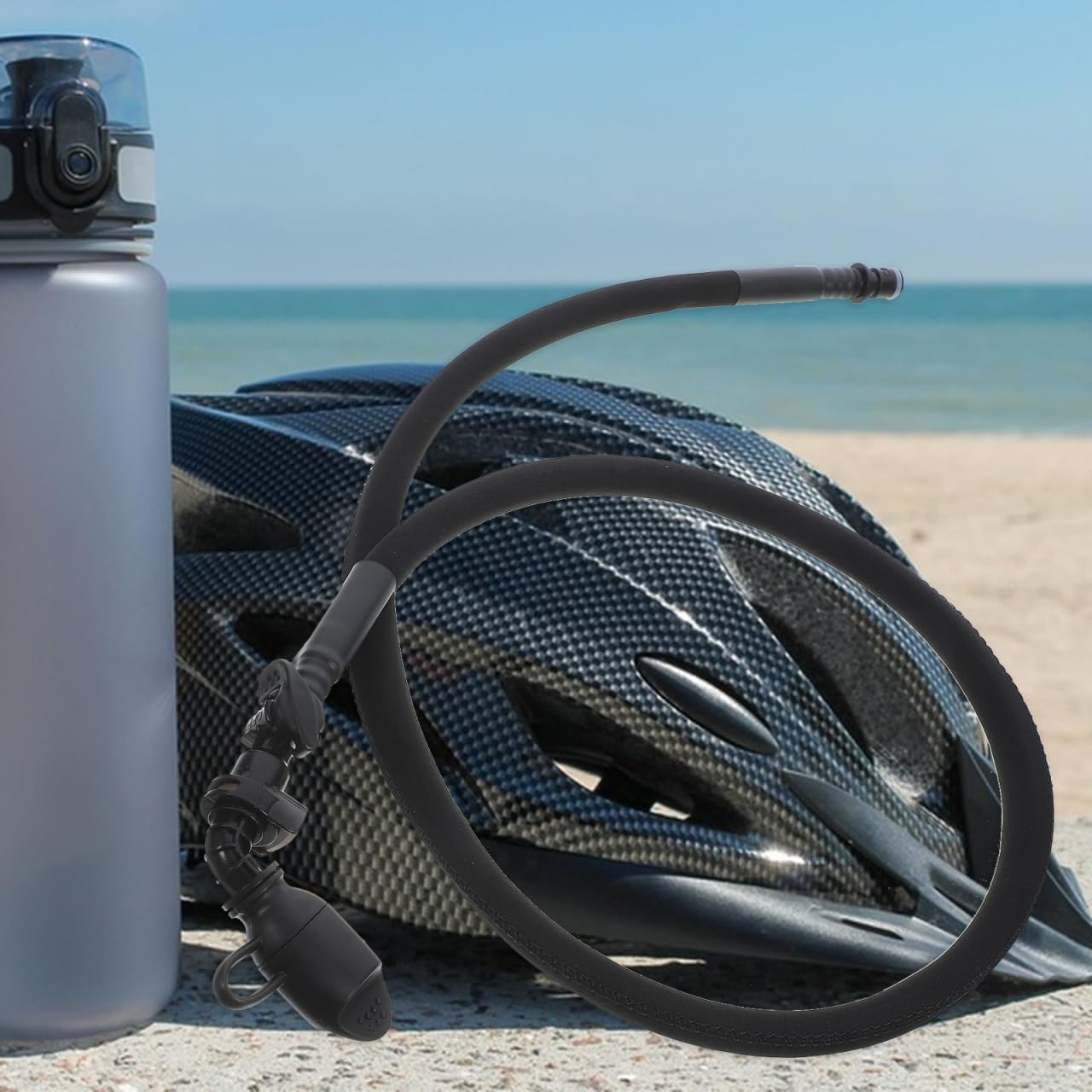 GOOHOCHY Water Bag Straw Replacement Drink Tube for Hydration Bladder with Quick-Connect Auto Shutoff Valve TPU Insulated Hose for Hiking Cycling and Running