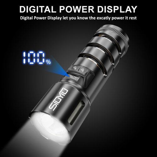 Siuyiu Flashlights High Lumens, 2-in1 Camping Lantern 2000 Lumens, 8 Modes Outdoor Camping Flashlight Rechargeable, Zoomable IPX65 Waterproof Flashlight for Home Emergency