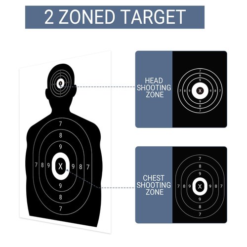 suituts 100 Pack 17" x 24.3" Paper Shooting Targets for Range, Bulk Silhouette Target Paper Gun Targets for Shooting Outdoor Indoor