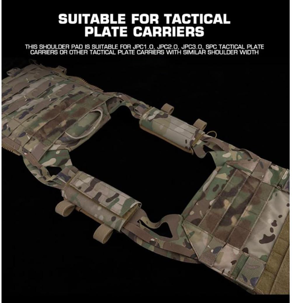 Hdlsina 2 Pack Tactical Vest Shoulder Pads Breathable Universal Shoulder Strap Pad for JPC Tactical Vest (Green)