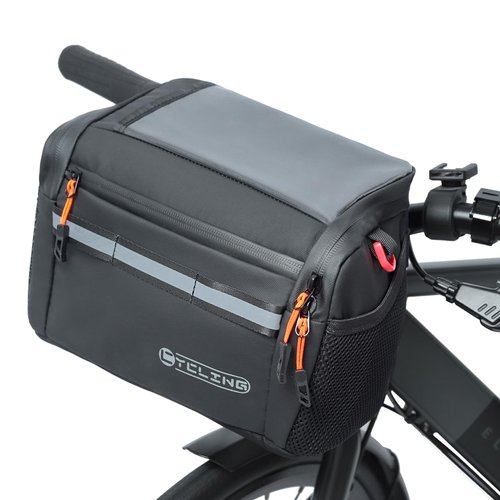 Danuosie Insulated Bike Handlebar Bag, Water Resistant Bicycle Cooler Storage with Touch Screen Phone Holder, Reflective Large Cycling Front Pouch, Shoulder Bag for Outdoor Hiking Mountain Road Bike