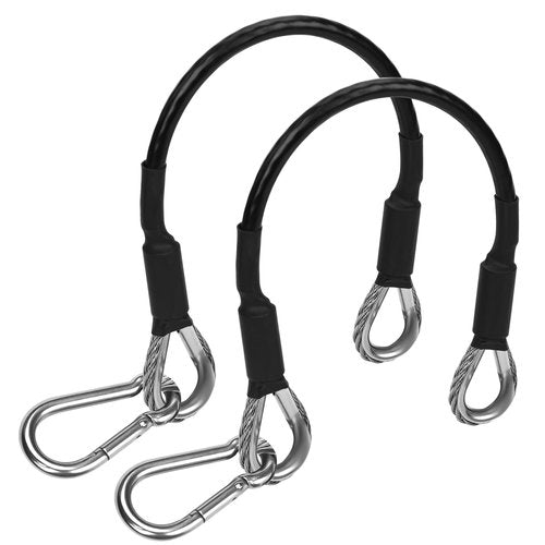 NQEUEPN 2pcs 10" Gym Extension Cable, Fitness Extension Cable Compatible with Bowflex, Home Gym Machine Accessories Replacement with Carabiner, for Leg Extension, LAT/Tricep Pull Down (1 Pair)