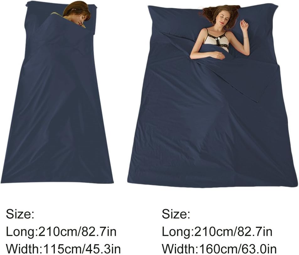 Sleeping Bag Liner Travel Sheets for Hotel Camping Sheets Travel Bed Sheets for Hotel Lightweight Single &Double Compact Sleeping Bag Sack Breathable Travel Sleeping Bag for Hotels Adult Compact Sacks