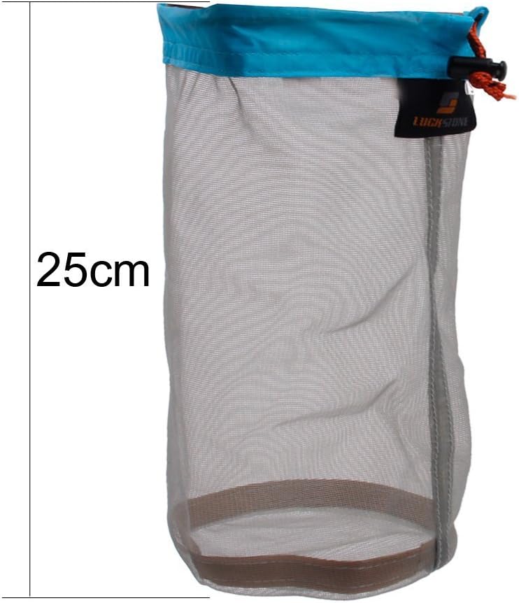 Ultra Light Stuff Sacks Nylon Mesh Drawstring Storage Bag S M L XL XXL for Camping Travel Hiking Outdoor Sports