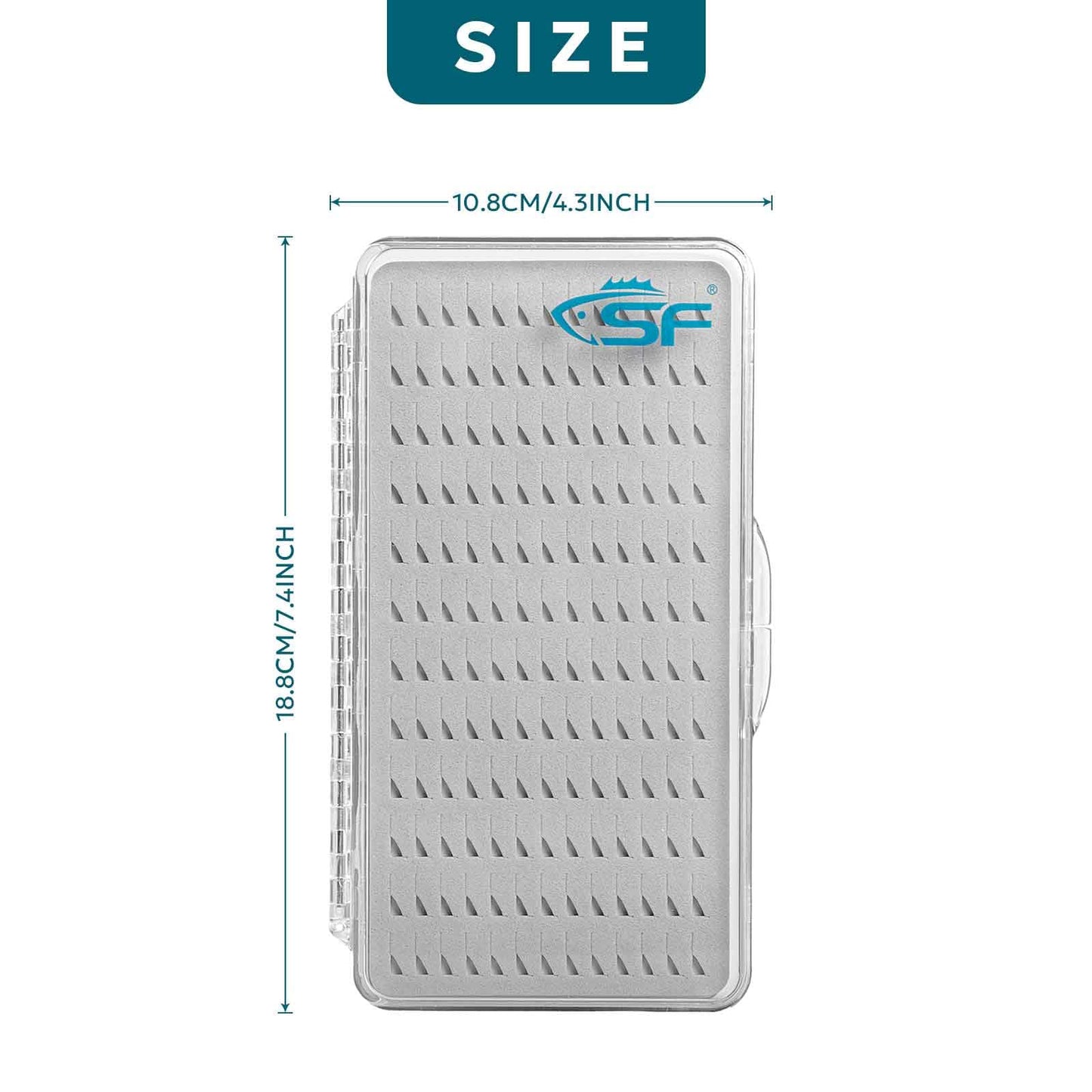 SF Fly Fishing Box Plastic Waterproof Pocket Thin Fly Boxes Clear Lid Easy Slit Foam Fishing Boxes 2PCS