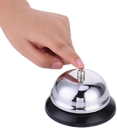 Call Bell 3.3 Inch Diameter with Metal Anti-Rust Construction, Ringing, Desk Bell Service Bell for Hotels, Schools, Restaurants, Reception Areas, Hospitals, Warehouses(Silver)