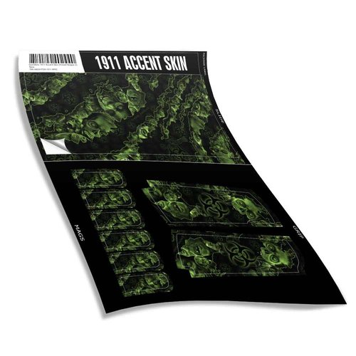 GunSkins Precut Pistol Accent Skin for 1911- Compatible with Airsoft AEG BB Gun - Vinyl Wrap - Easy to Install - 100% Waterproof - Matte Finish - Made in USA - Proveil Reaper Z