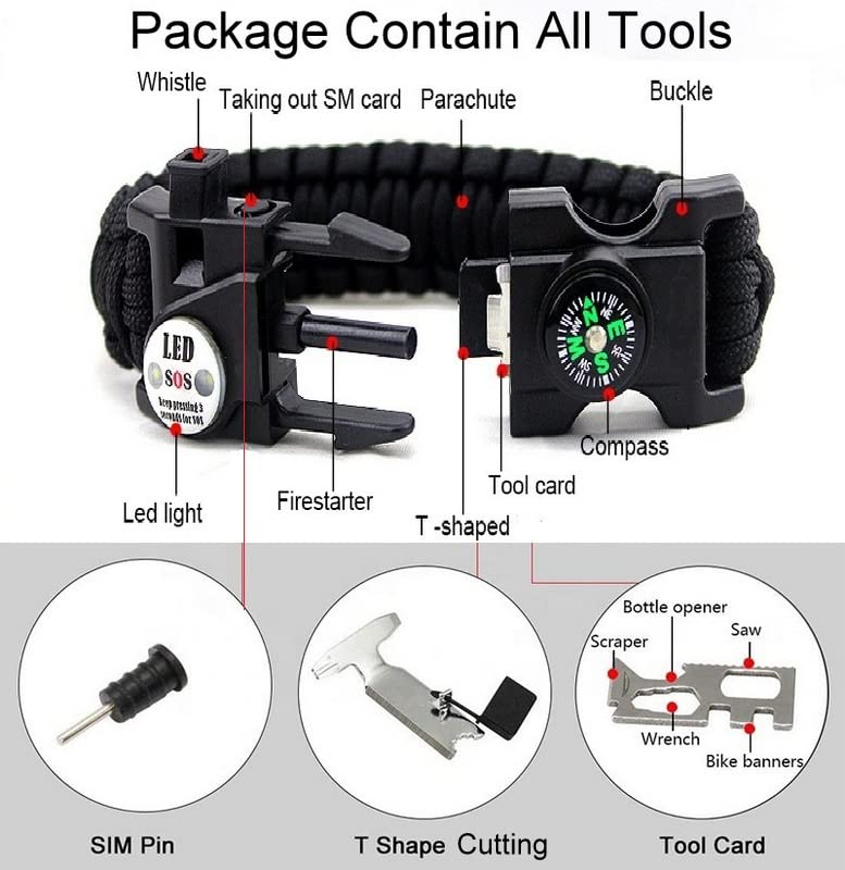 GALAXYLENSE Galaxy 251 Pcs First Aid Kits For Survival Emergency Trauma Military Tactical Medical Hunting Camping Hiking Fishing IFAK EMT Bag (Survival Bracelet Black)