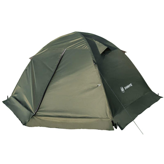 1/2 Person Backpacking Tent for 4 Season, Winter Ultralight Extreme Cold Weather Tents for Camping Easy Setup Waterproof Double Layer Tent for Family Outdoor Hiking Mountaineering (Green- 2 Person)