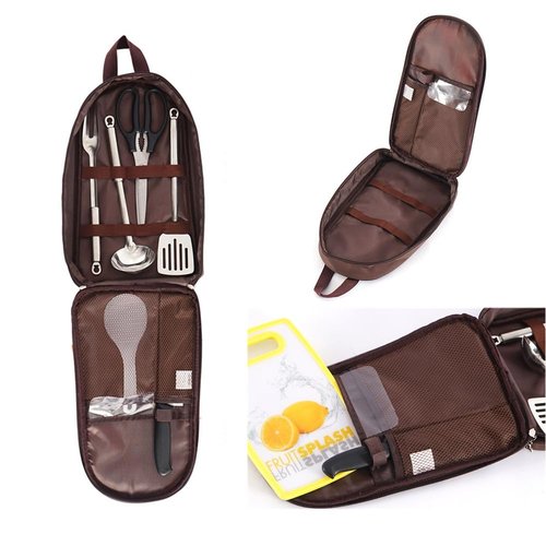 OHAOLYLE Camping Utensils Organizer Bag Travel Cooking Storage Bag Large Capacity Flatware Cutlery Bag Wash Bag for Travel Picnic BBQ