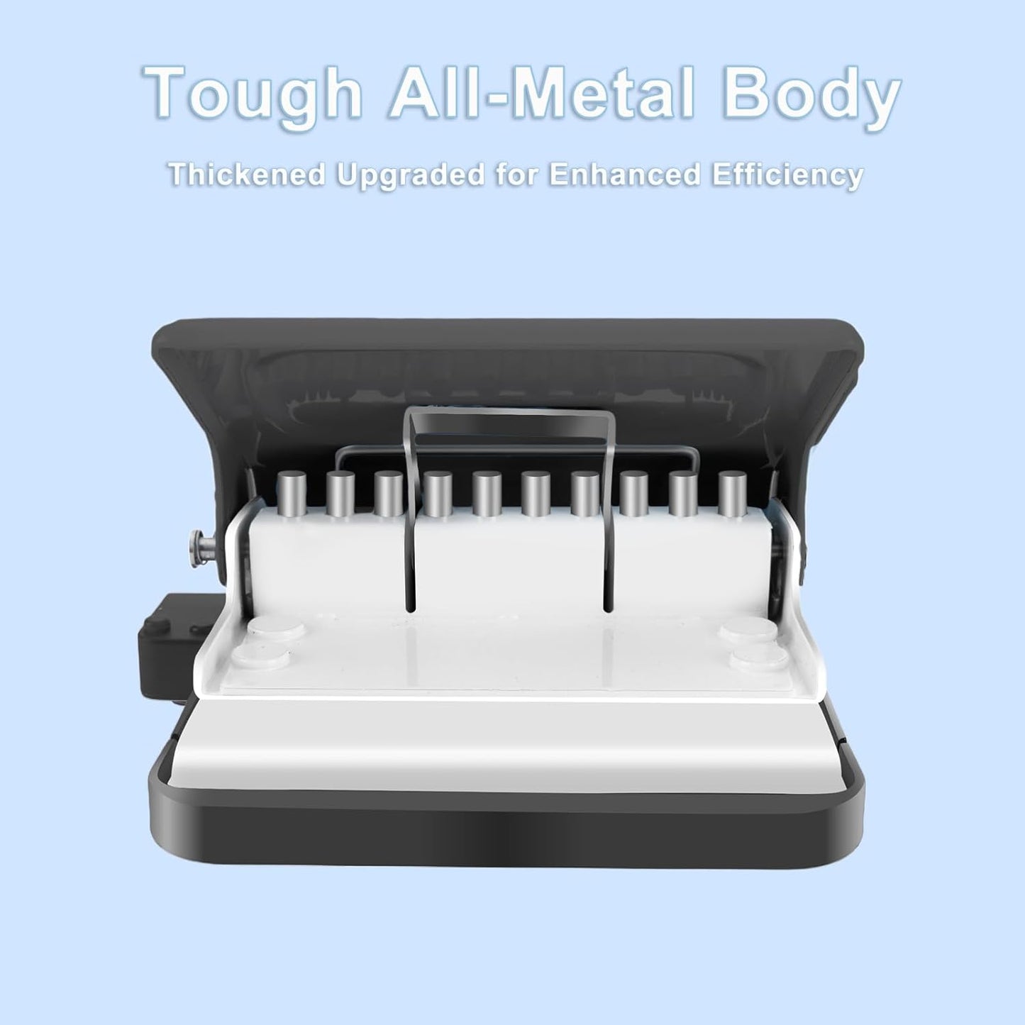 Spiral Binding Machine-Mini 6 Hole Puncher, DIY Creative Book Binder Machine for Planner, Portable A4/A5/B5 Book Loose Leaf Paper Puncher for Coil Bound- Blue