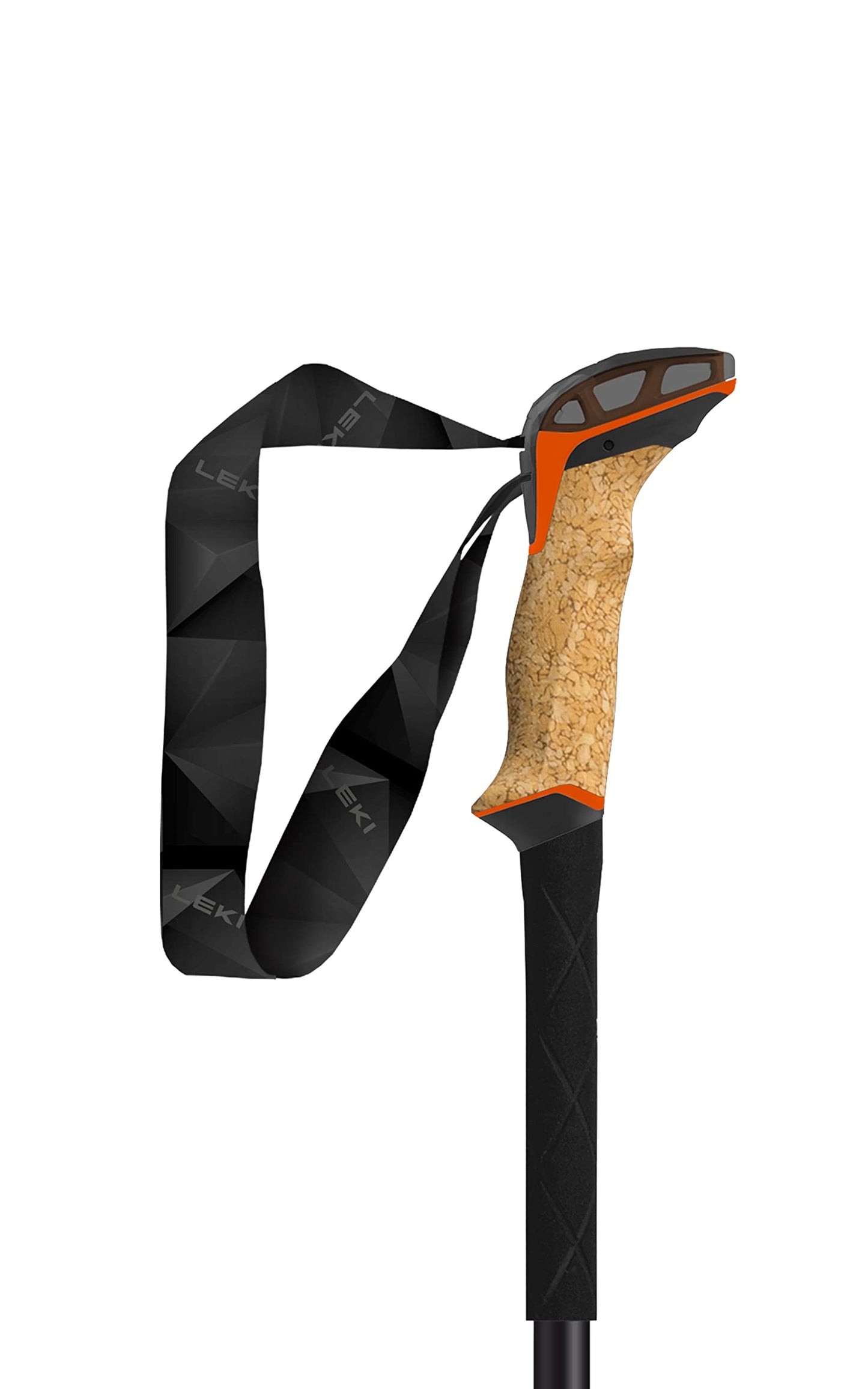 LEKI Makalu Cork Lite Aluminum Adjustable Lightweight Walking Poles for Trekking & Hiking - Orange-Black-Anthracite - 100-135 cm