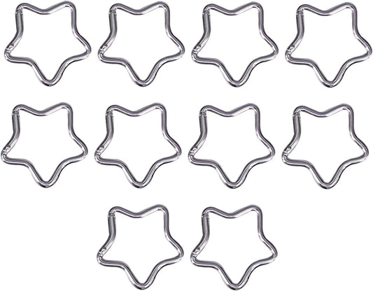 10Pcs Silver Five Pointed Star Shaped Carabiner,Aluminum AlloyHeavy Duty Keyring Hook Small Carabiner Keychain Clips for Home Fishing Camping Hiking Accessory and Car Keychain Carabiners,Accessories