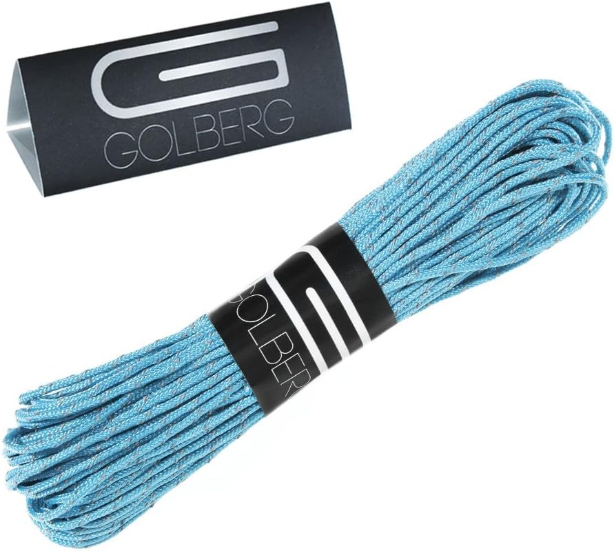 GOLBERG G 1.8mm Fluorescent Reflective 95lb Paracord – 20 Meters – Perfect for Guyline, Tent Rope, Camping, Hiking – (Reflective Neon Orange)