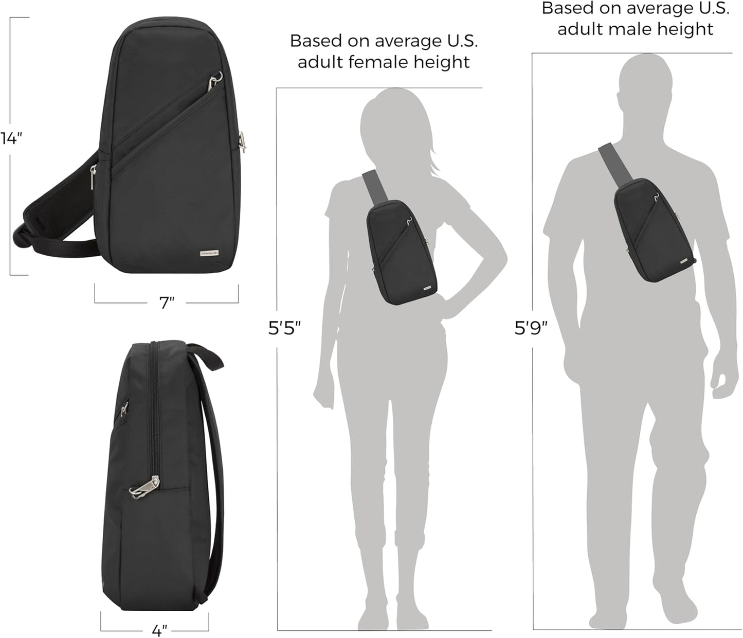 Travelon Anti-Theft Sling Bag for Travel & Daily Use - Classic Design, Secure & Stylish