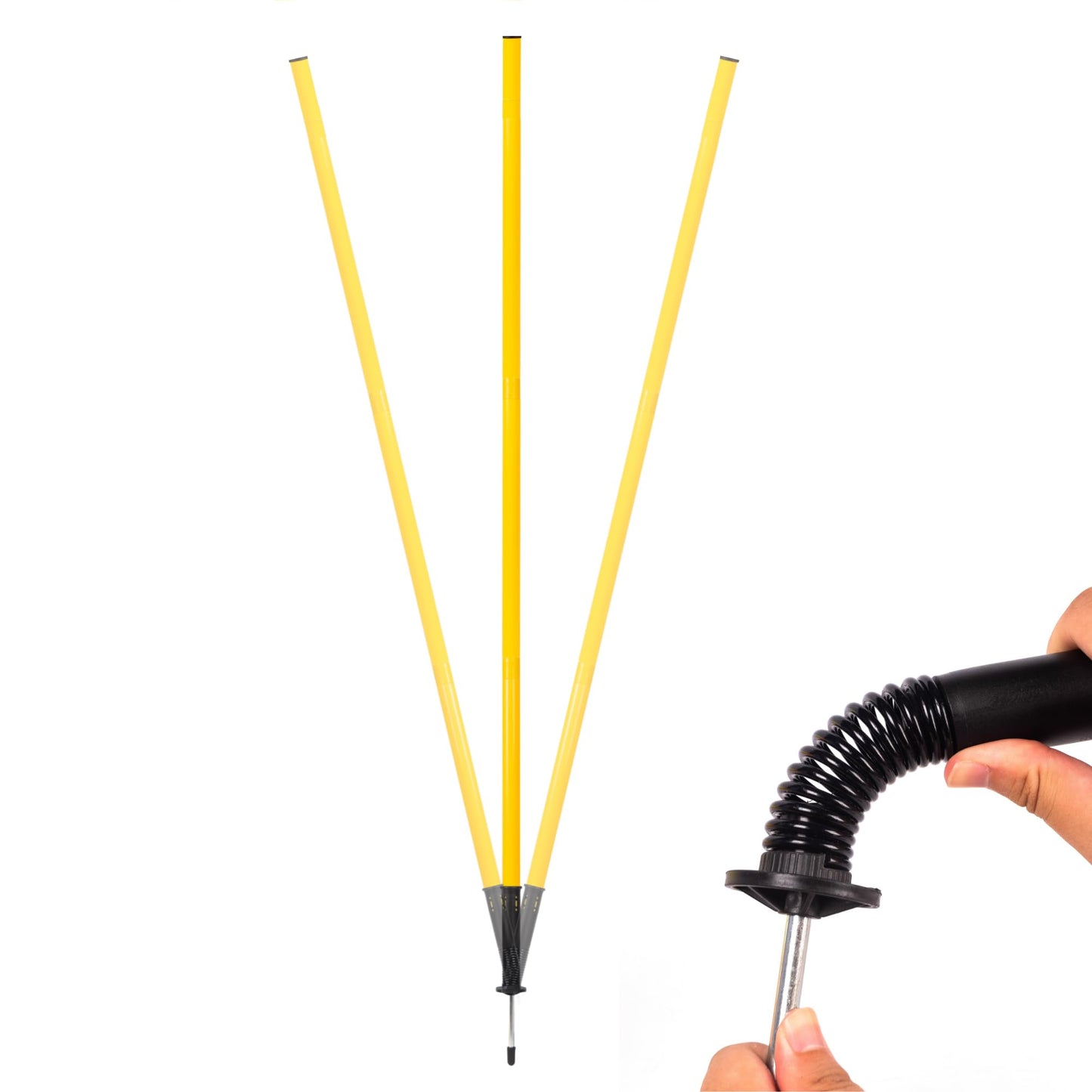 6 Pcs 5FT Agility Training Poles for Soccer,Basketball,Football,Dog,Horse Training-Adjustable Speed and Agility Training Equipment Sports Training Sticks with Ground Spring Nails and Storage Bag