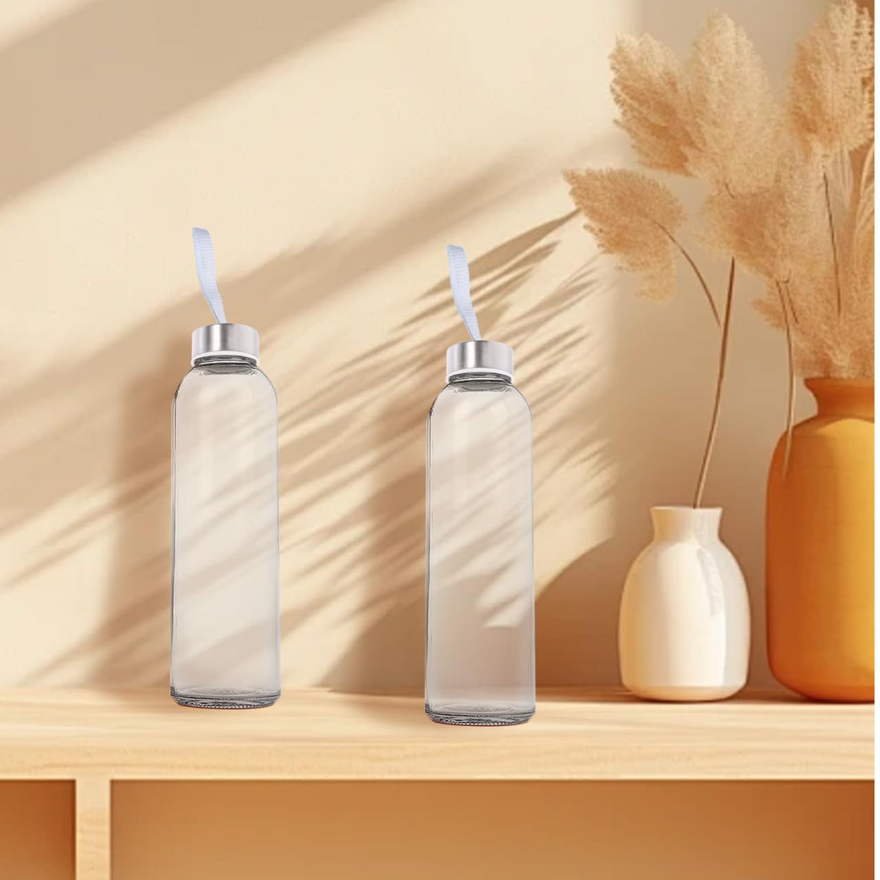 Amosfun 20pcs Water Bottle Replacement Caps - Inner Diameter 38mm, Height 21mm - Universal Screw On Design Portable Bottle Caps with a Rope