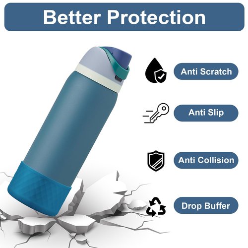 YOUCOX Silicone Boot for Owala Water Bottle 40 oz, Anti-Slip Protective Sleeve for FreeSip/Twist/Flip Stainless Steel Water Bottles, Bottom Cover for Owala Accessories, BPA Free, Dishwasher Safe