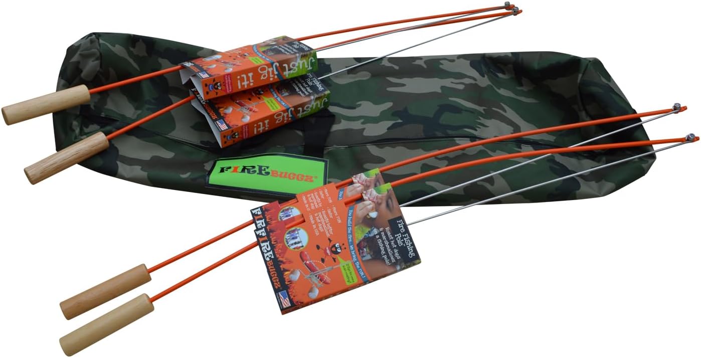 Fishing Pole Campfire Roasters Bundle Packs Campfire Roasting Sticks Outdoor Firepit Tools