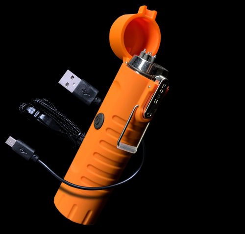Dark Energy Plasma Lighter - Rechargeable Mini Flashlight - Camping Essentials (Orange)