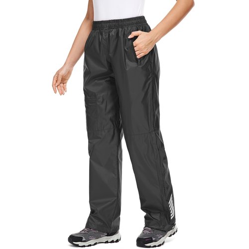 Women's Rain Pants Waterproof Hiking Pants Windproof Lightweight Rain Over Pants for Outdoor Golf Fishing Rainy Day,2090,Black,M