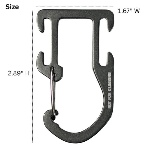 Molle Attachment Backpack Gear Tactical Aluminum Carabiner Snap D-Ring Clip Hook (Dark Grey)