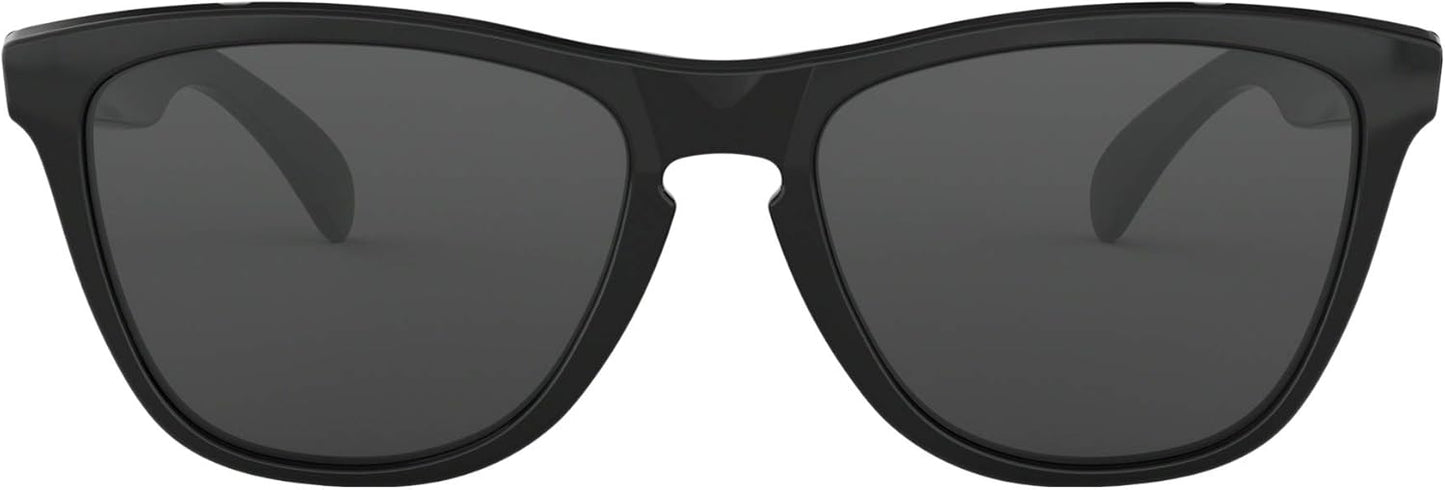 Oakley Frogskins Sunglasses 24-306 Polished Black & Crystal Grey 55mm - Authentic Style