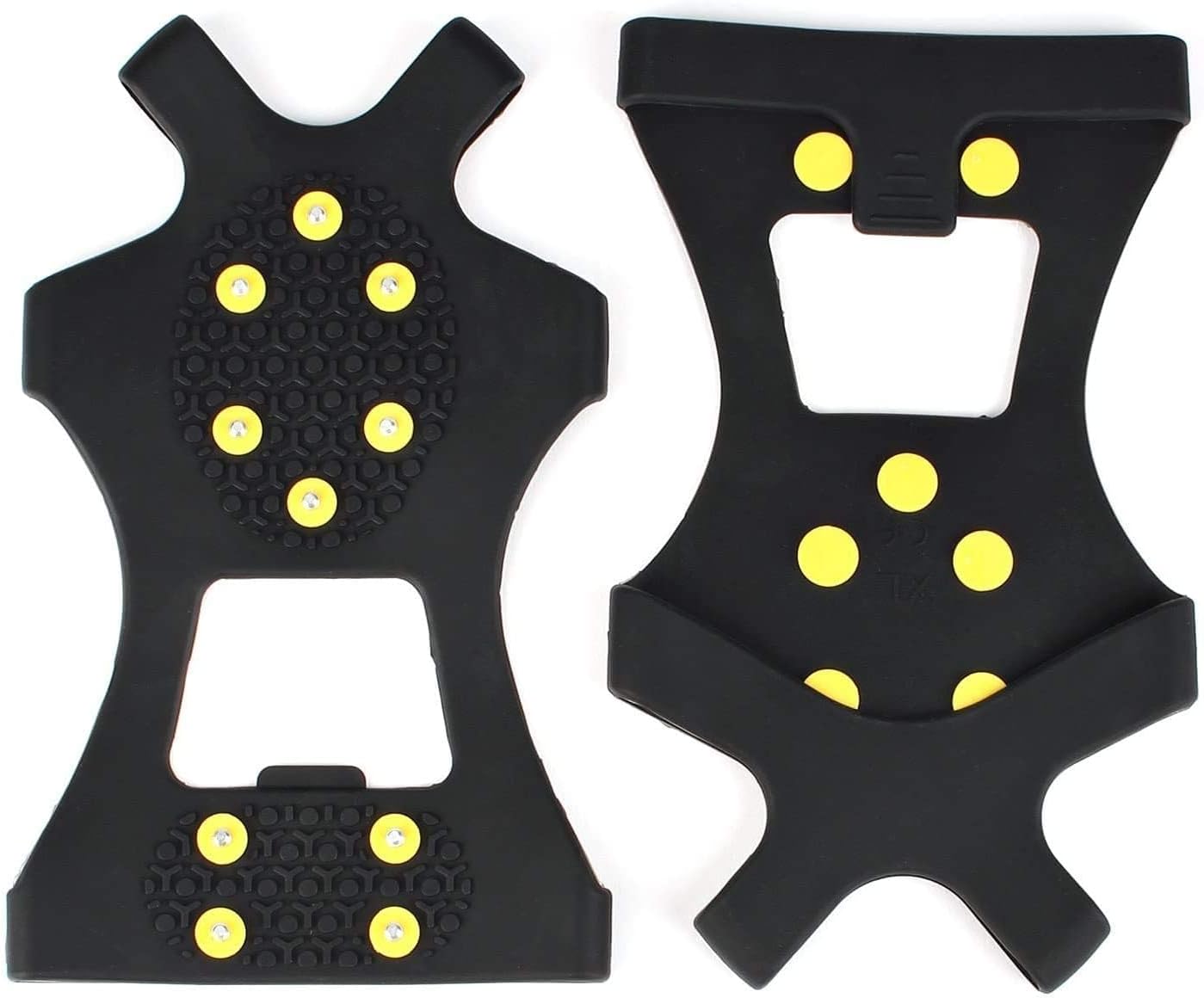 EONPOW Ice Grips, Ice & Snow Grips Cleat Over Shoe/Boot Traction Cleat Rubber Spikes Anti Slip 10 Steel Studs Crampons Slip-on Stretch Footwear