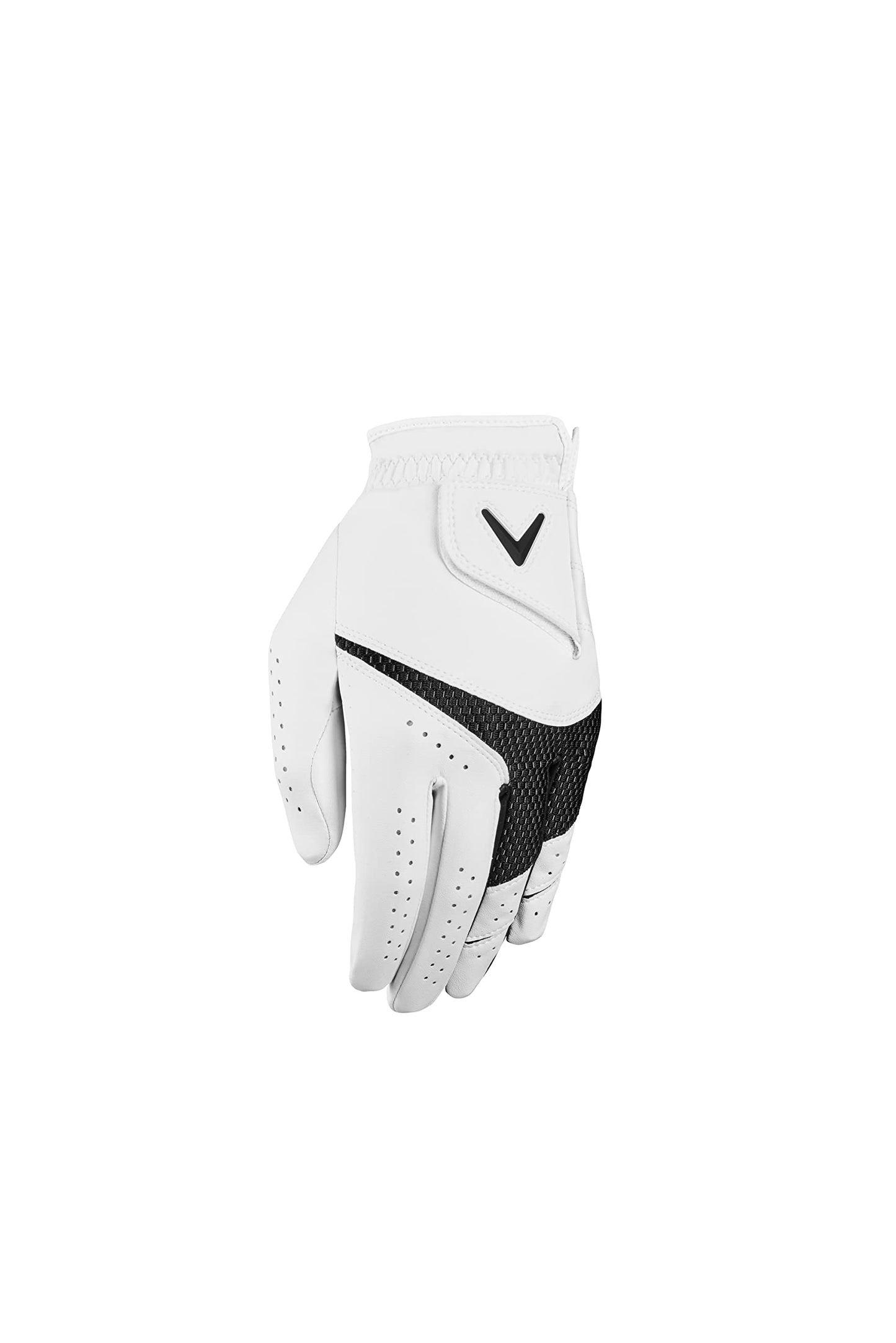 Callaway Golf Weather Spann Glove (Worn on Left Hand,White,Medium,Cadet (Short Fingers))