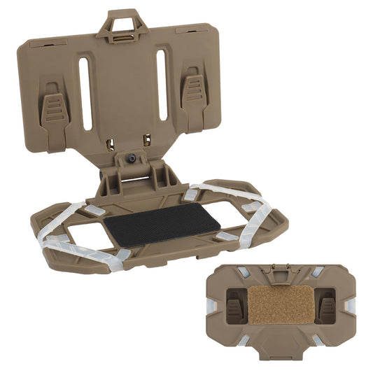 Zhongren Tactical Plate Carrier Vest Attachments Universal Phone Chest Mount for Screen Size 4.7"-6.7" Molle Foldable Navigation Phone Holder Board (Tan)
