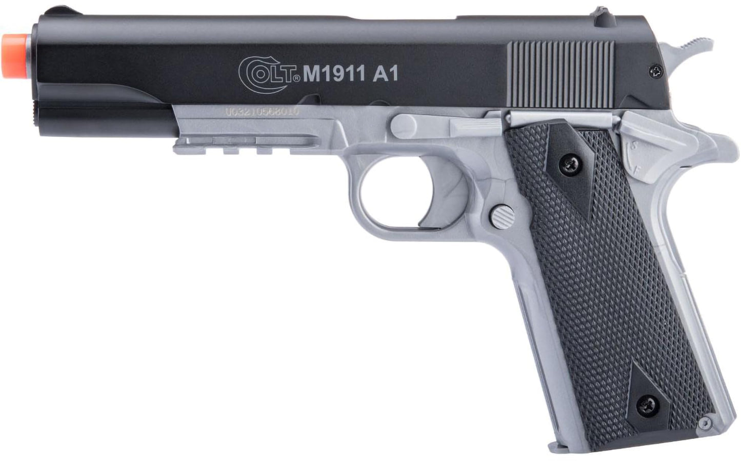 Evike Airsoft - Cybergun Colt Licensed Airsoft M1911A1 Full Size Airsoft Spring Airsoft Pistol w/Metal Part (Color: Two Tone)