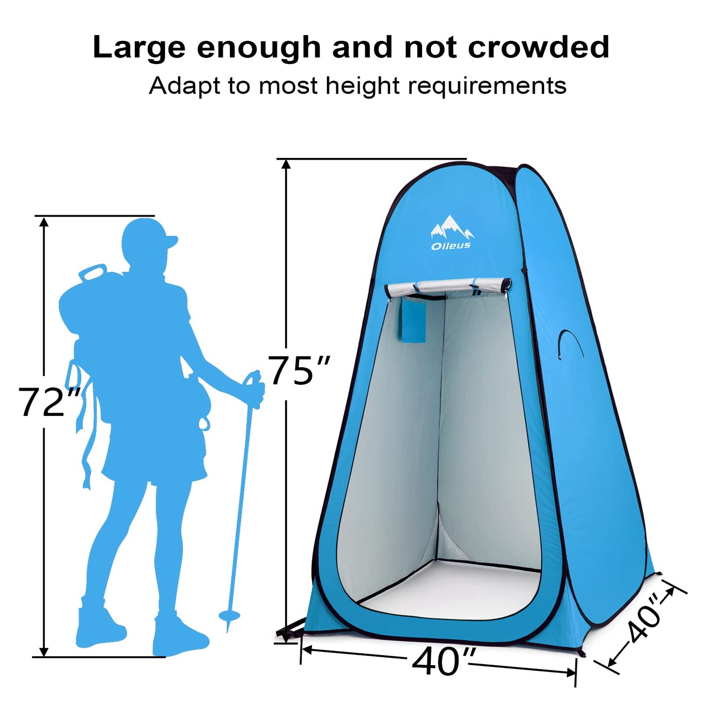 Oileus Pop Up Privacy Tent - Portable Shower Tent, Beach Changing Room, Camp Toilet Instant Privacy Shelter - Blue