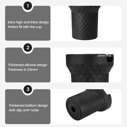 Uvafly Silicone Boot for Stanley, Cup Bottom Protector Sleeve Accessories for Stanley Quencher H2.0 FlowState Tumbler 40oz / Adventure Quencher Tumbler 40oz (Black)
