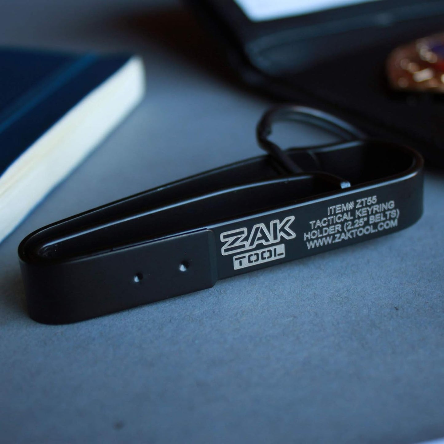 ZAKTOOL Police ZT55 Tactical Stealth Black Extreme Duty Key Ring Holder
