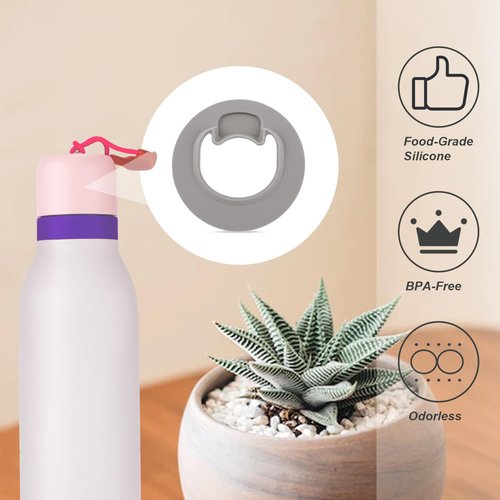 PEUTIER 4pcs Water Bottle Stopper Replacement for Owala FreeSip Twist 18oz 24oz, Water Bottle Top Lid Gasket for Owala FreeSip Twist Series Bottle Stopper Seal Part Accessories BPA-Free(Gray)