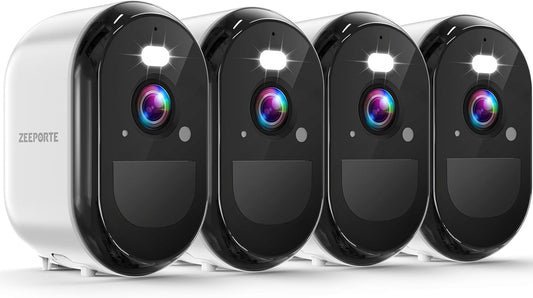2K Security Cameras Wireless Outdoor, WiFi Battery Powered Indoor Camera for Home Security with AI Motion Detection, Spotlight, 2-Way Talk, Siren, IP65, Cloud/SD Storage, 2 Cameras